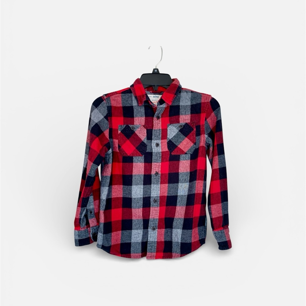 Urban Pipeline Boys Medium Shirt Awesomely Soft Ultimate Flannel Red Black
